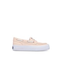 Main view of Light Red Bahama Platform Sneaker Boat Shoes for women. 