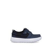 Main view of Navy Bowfin Junior Boat Shoe Boat Shoe Sneaker for women. 