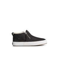 Main view of Black Crest Side Zip Cozy Sneaker Sneaker Boots for women. 