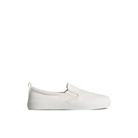 Main view of White SeaCycled™ Crest Twin Gore Canvas Sneaker Vulcanized Sneaker for women. 
