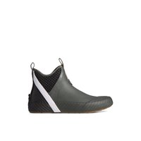 Main view of Black Cutwater Deck Boot Chelsea Rain Boot for women. 