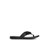 Main view of Black Parrotfish Braid Sandal Flip Flop Thong Sandals for women. 