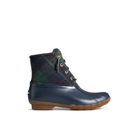 Main view of Blue Saltwater Plaid Duck Boot Duck Boots for women. 