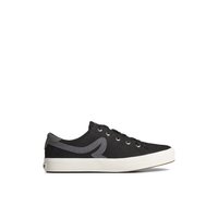 Main view of Black Sandy Sneaker Vulcanized Tennis Sneaker for women. 