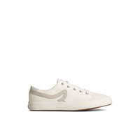 Main view of White Sandy Sneaker Vulcanized Tennis Sneaker for women. 