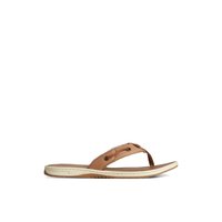 Main view of Dark Beige Seafish Leather Flip Flop Flip Flop Thong Sandals for women. 