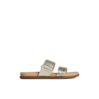 Main view of Grey Waveside PLUSHWAVE™ Slide Sandal Double Strap Sandals for women. 