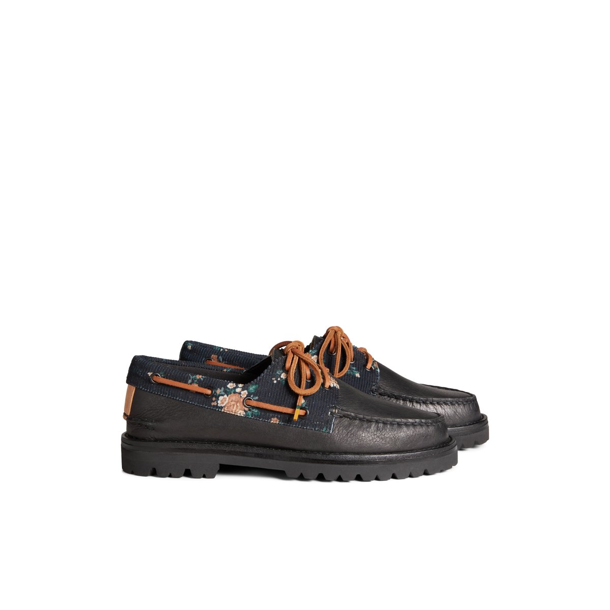 Authentic Original 3 Eye Vibram Lug Corduroy Boat Shoe Black Men s Authentic Original Sperry US