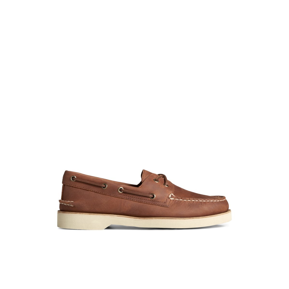 Authentic Original Double Sole Cross Lace Boat Shoe Dark Beige Men s Men Sperry US