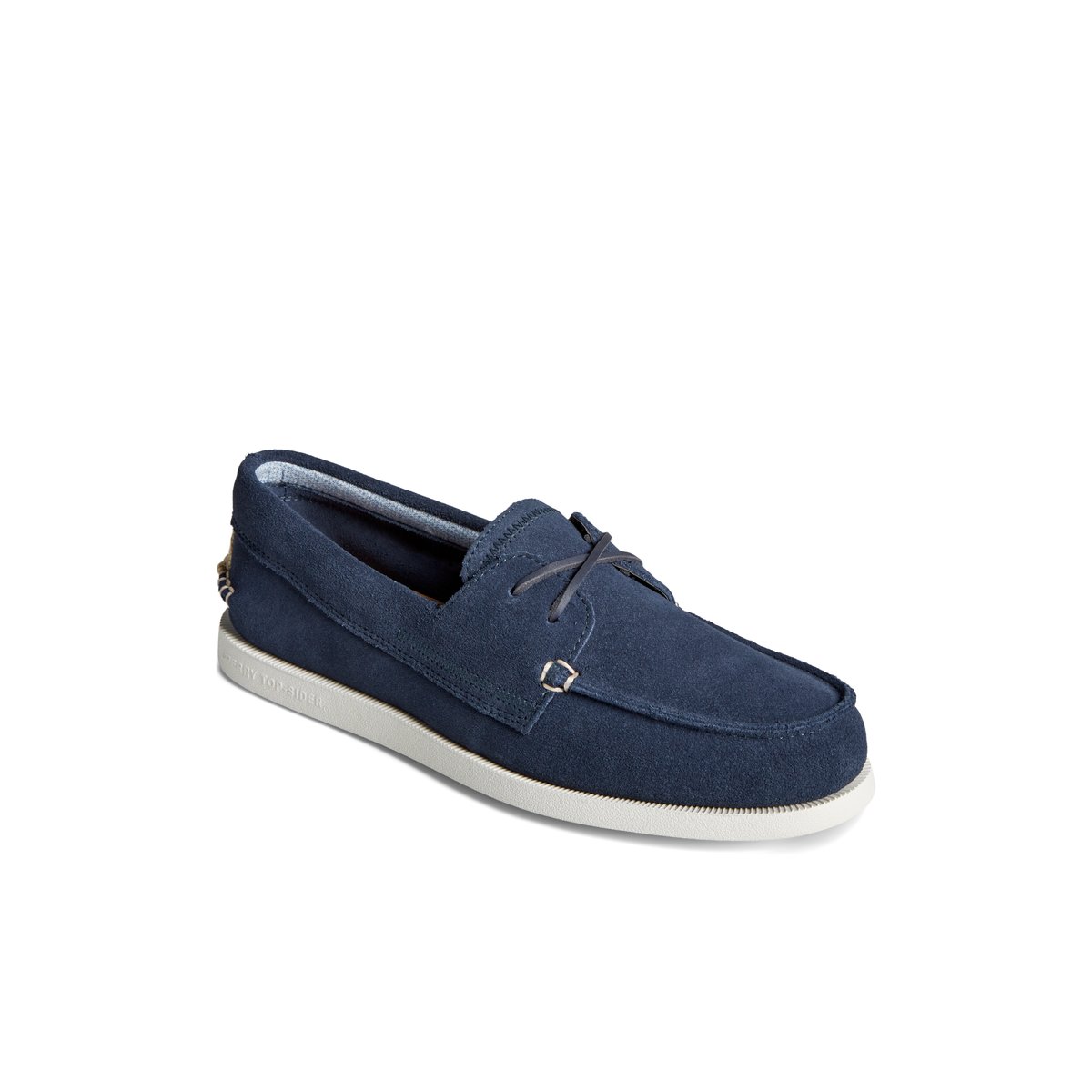 Blue suede boat shoes online