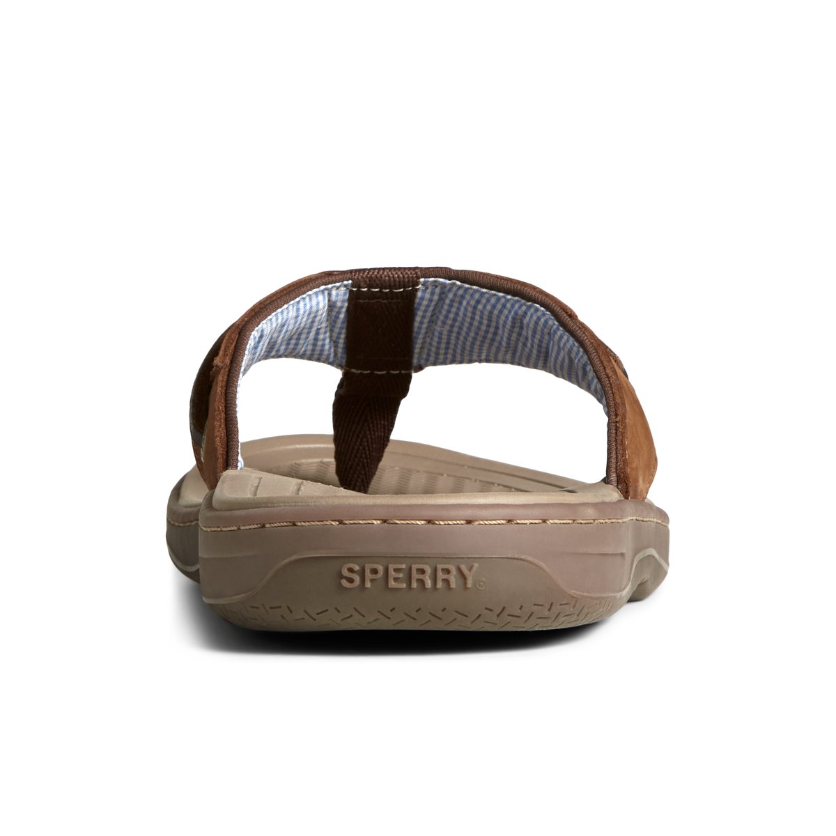 Baitfish Leather Flip Flop Brown Leather Mixed Material Men s Sandals Sperry US