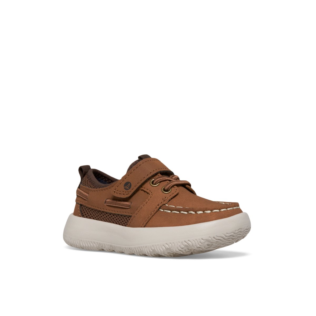 Bowfin Junior Boat Shoe Medium Beige Leather Mixed Material Kids Sneakers Sperry US