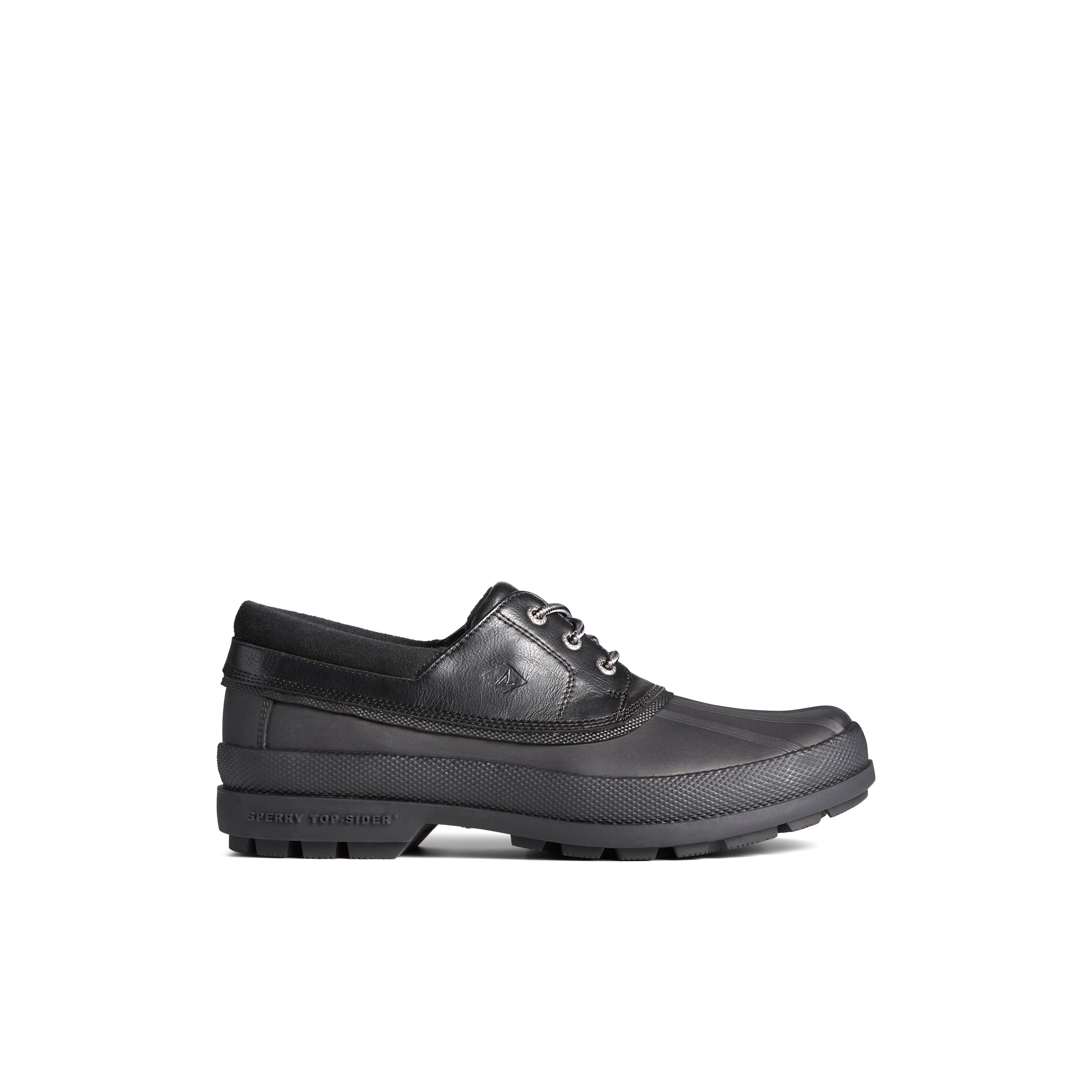 Black and white sperry duck boots deals
