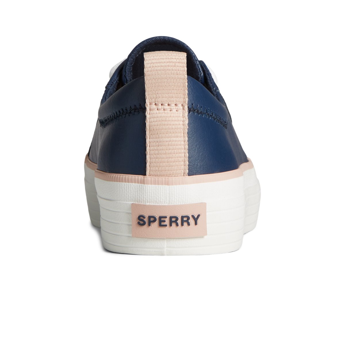 Crest Vibe Leather Platform Sneaker Navy Women s SeaCycled Sperry US