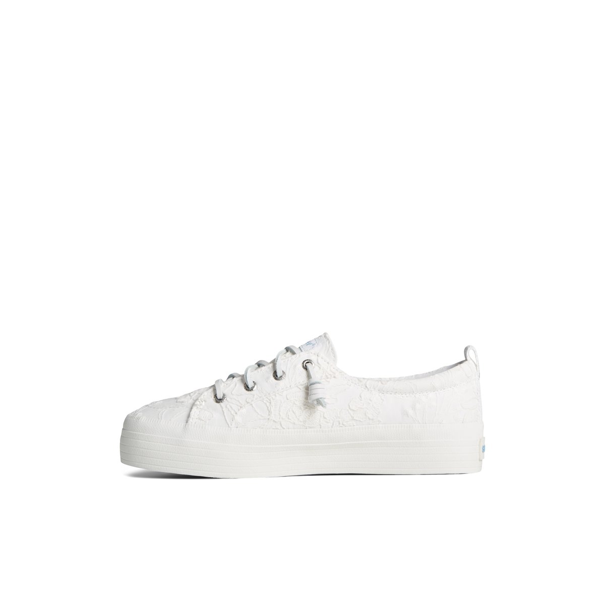 Crest Vibe Platform Lace Platform Sneaker White Textile Textured 