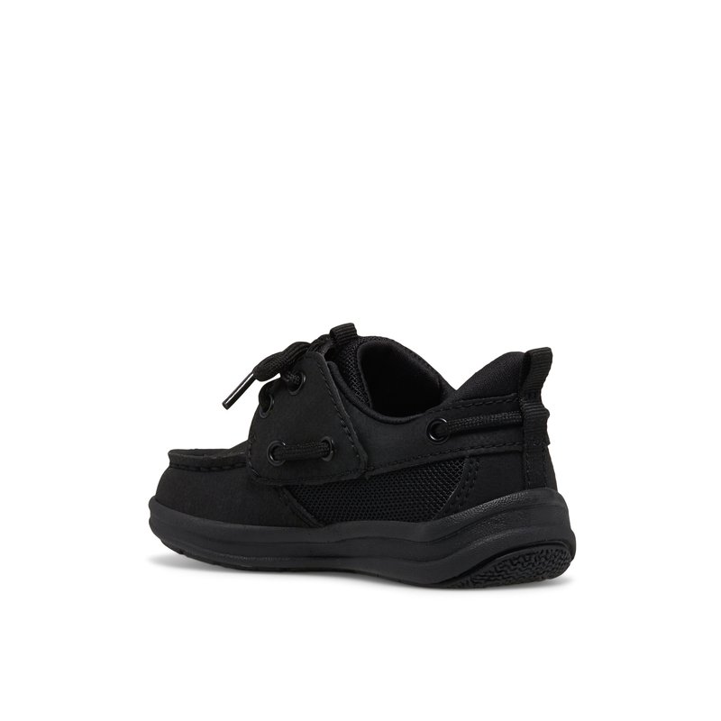 Kids black boat shoes clearance