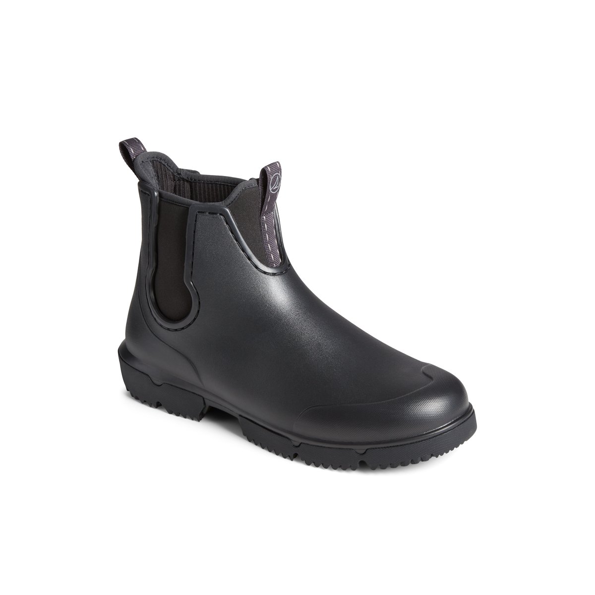Sperry black rubber boots clearance