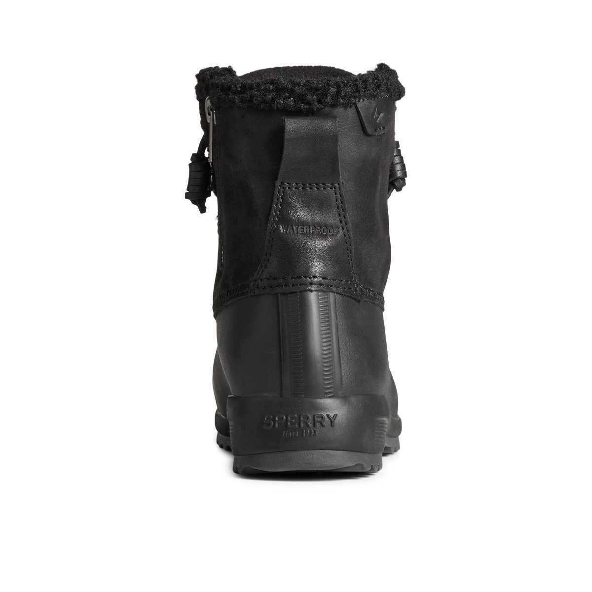 Maritime Repel Teddy Trim Snow Boot Black Women s Duck Rain Boots Sperry US