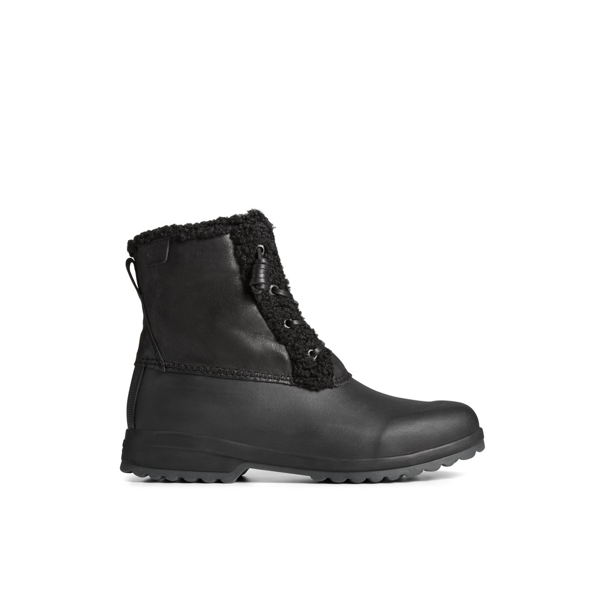 Maritime Repel Teddy Trim Snow Boot Black Women s Duck Rain Boots Sperry US
