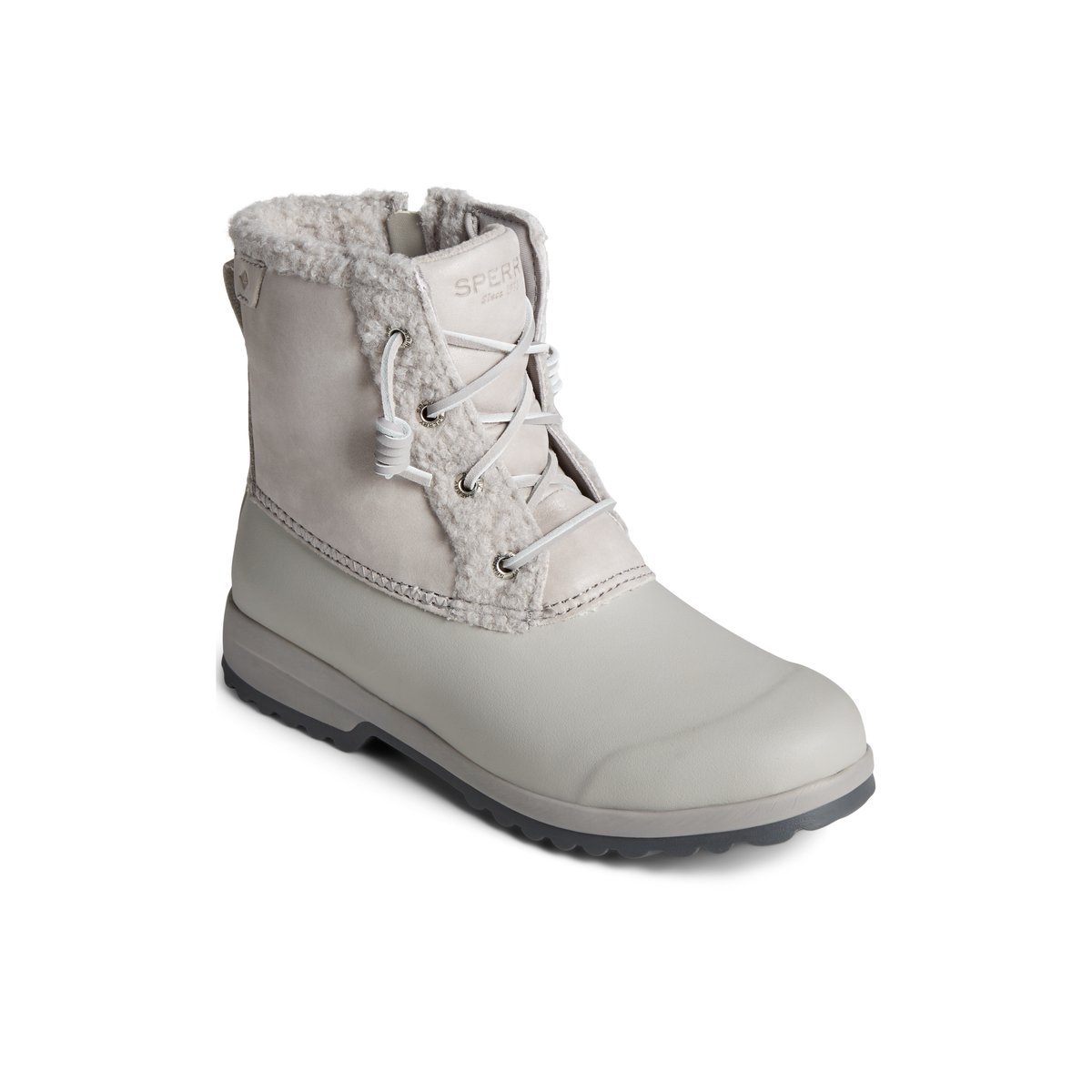 Maritime Repel Teddy Trim Snow Boot Grey Women s Duck Rain Boots Sperry US