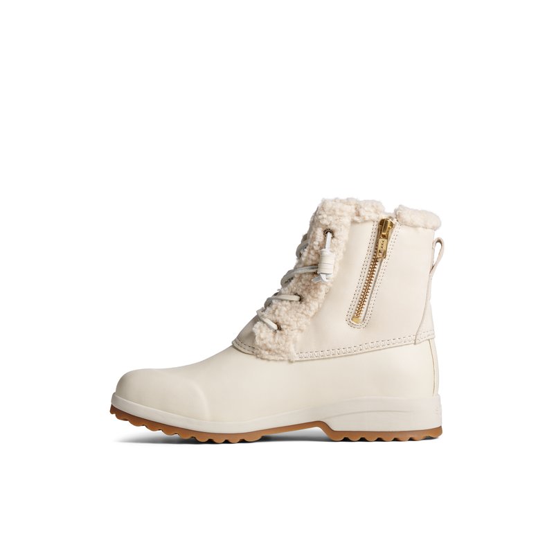 Maritime Repel Teddy Trim Snow Boot Bone Women s Duck Rain Boots Sperry US