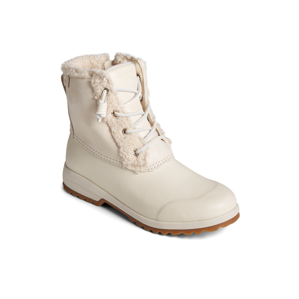 Maritime Repel Teddy Trim Snow Boot Bone Women s Duck Rain Boots Sperry US