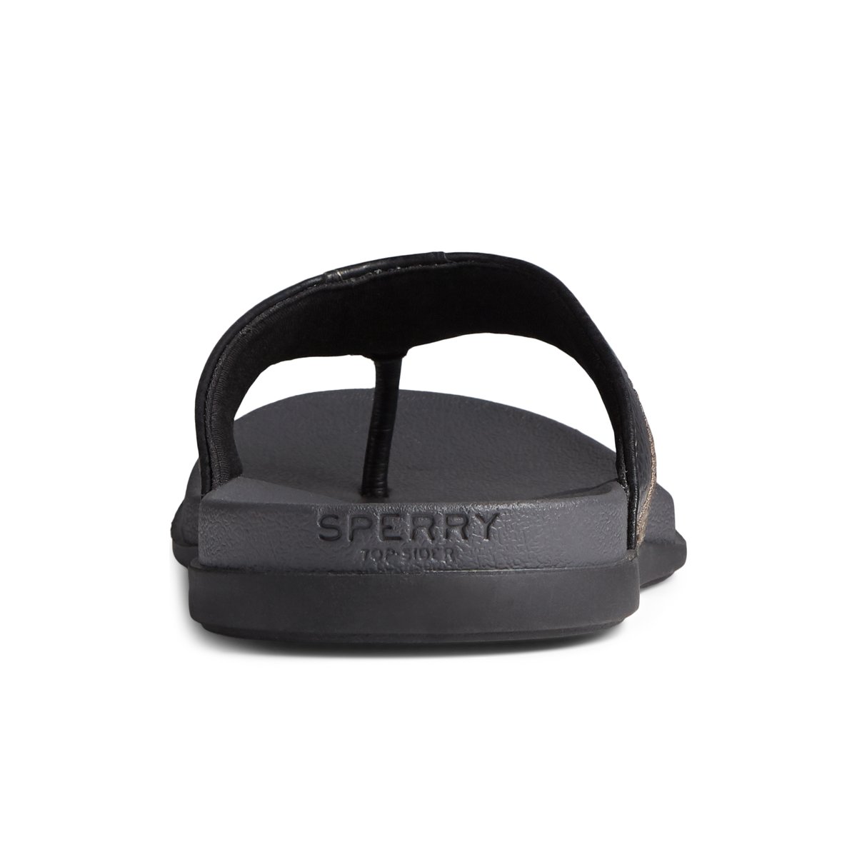 Sperry black flip flops shop
