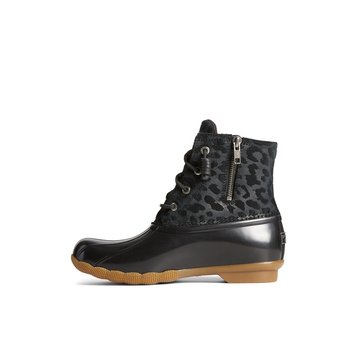 Saltwater Cheetah Duck Boot Black Women s Duck Rain Boots Sperry Canada