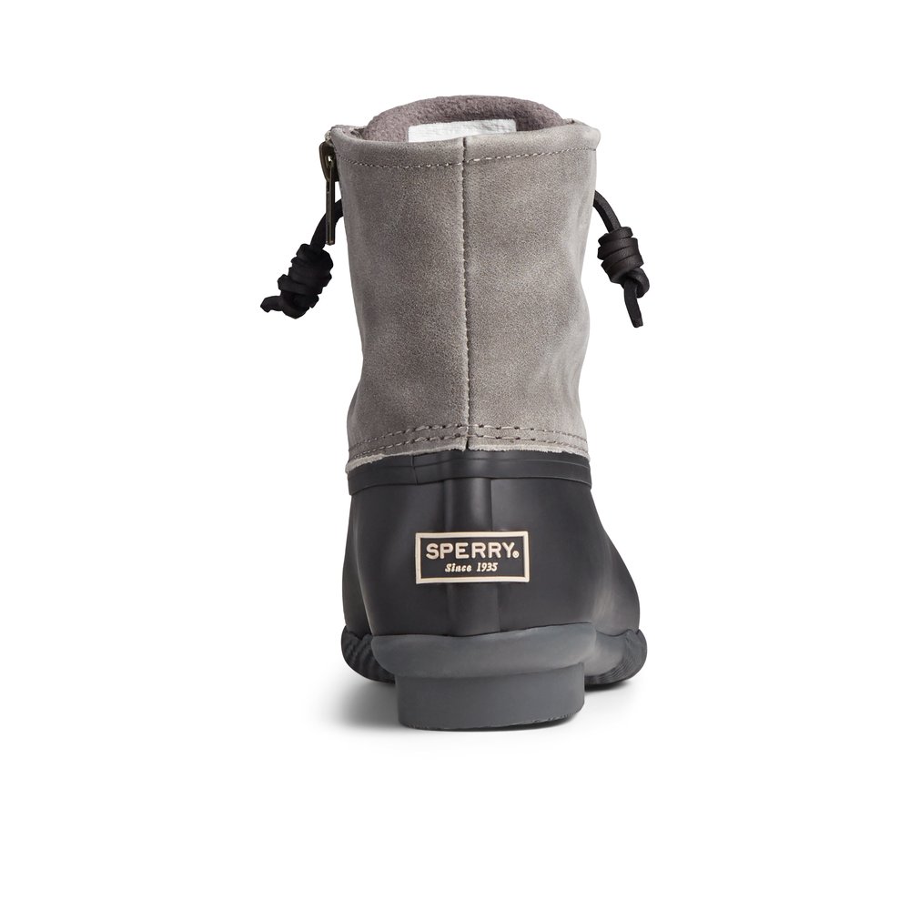 sperry black saltwater duck boots