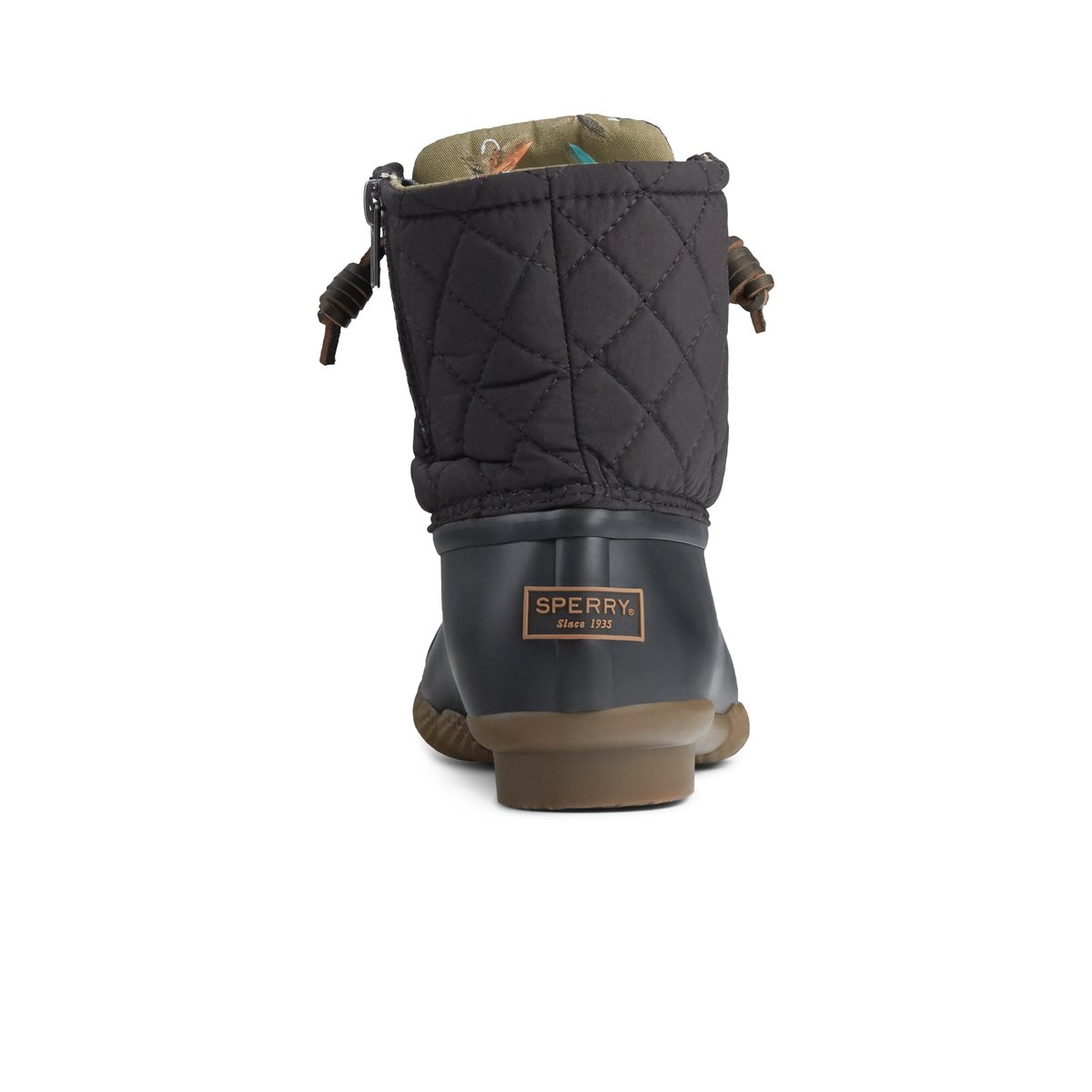 Saltwater Quilted Duck Boot Black Women s Duck Rain Boots Sperry US