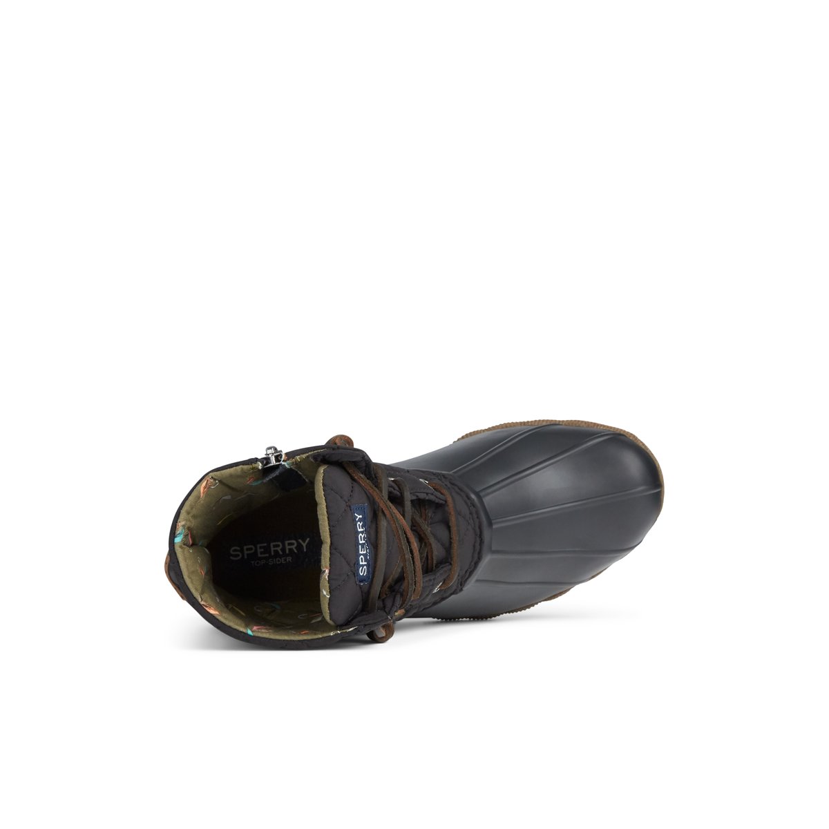 Sperry black quilted rain boots deals
