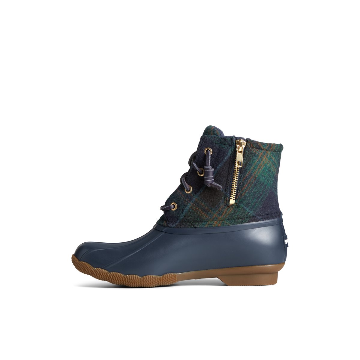 Saltwater Plaid Duck Boot Blue Women s Duck Rain Boots Sperry US