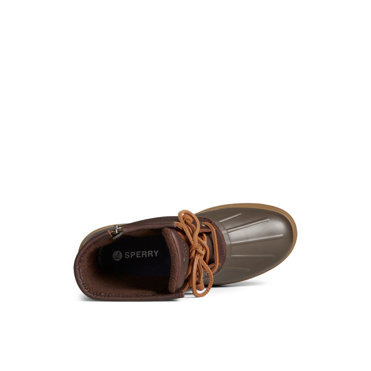 Sperry duck boots dark brown cheap