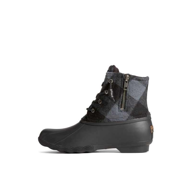 Saltwater Buffalo Check Duck Boot Black Women s Duck Rain Boots Sperry Canada