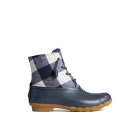 Saltwater Buffalo Check Duck Boot Navy Women s Duck Rain Boots Sperry US
