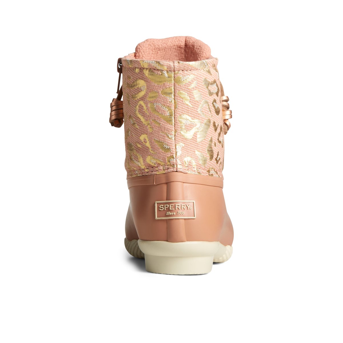 Saltwater Metallic Jacquard Duck Boot Medium Pink Women s Duck Rain Boots Sperry Canada