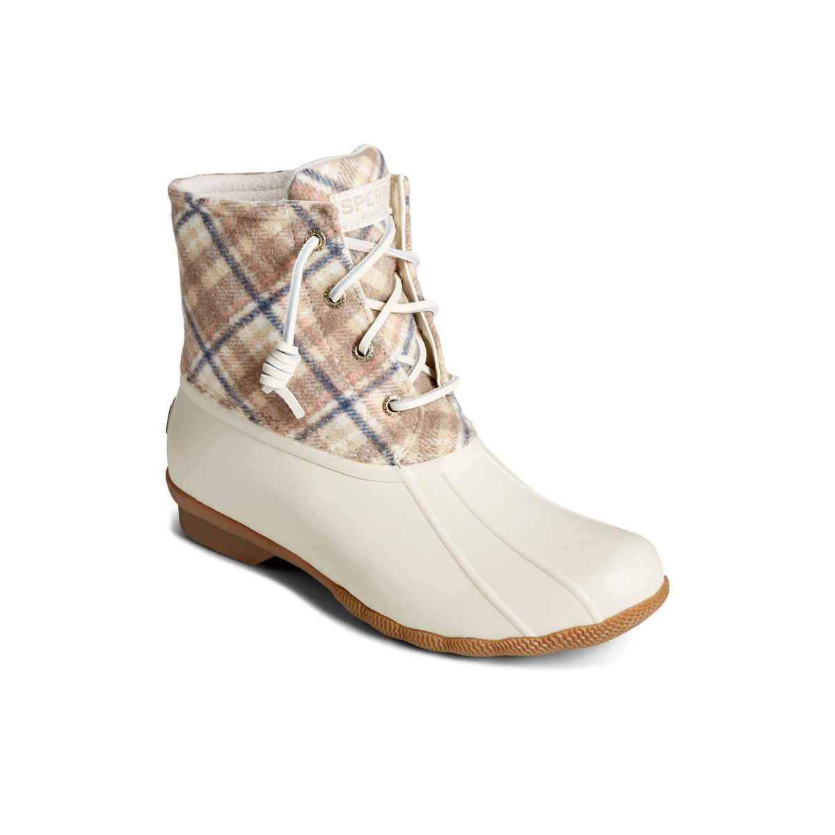 Saltwtrplaid_wm Bone Women's Duck Rain Boots Sperry US