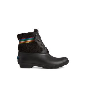 Sperry saltwater duck boots black quilted sales