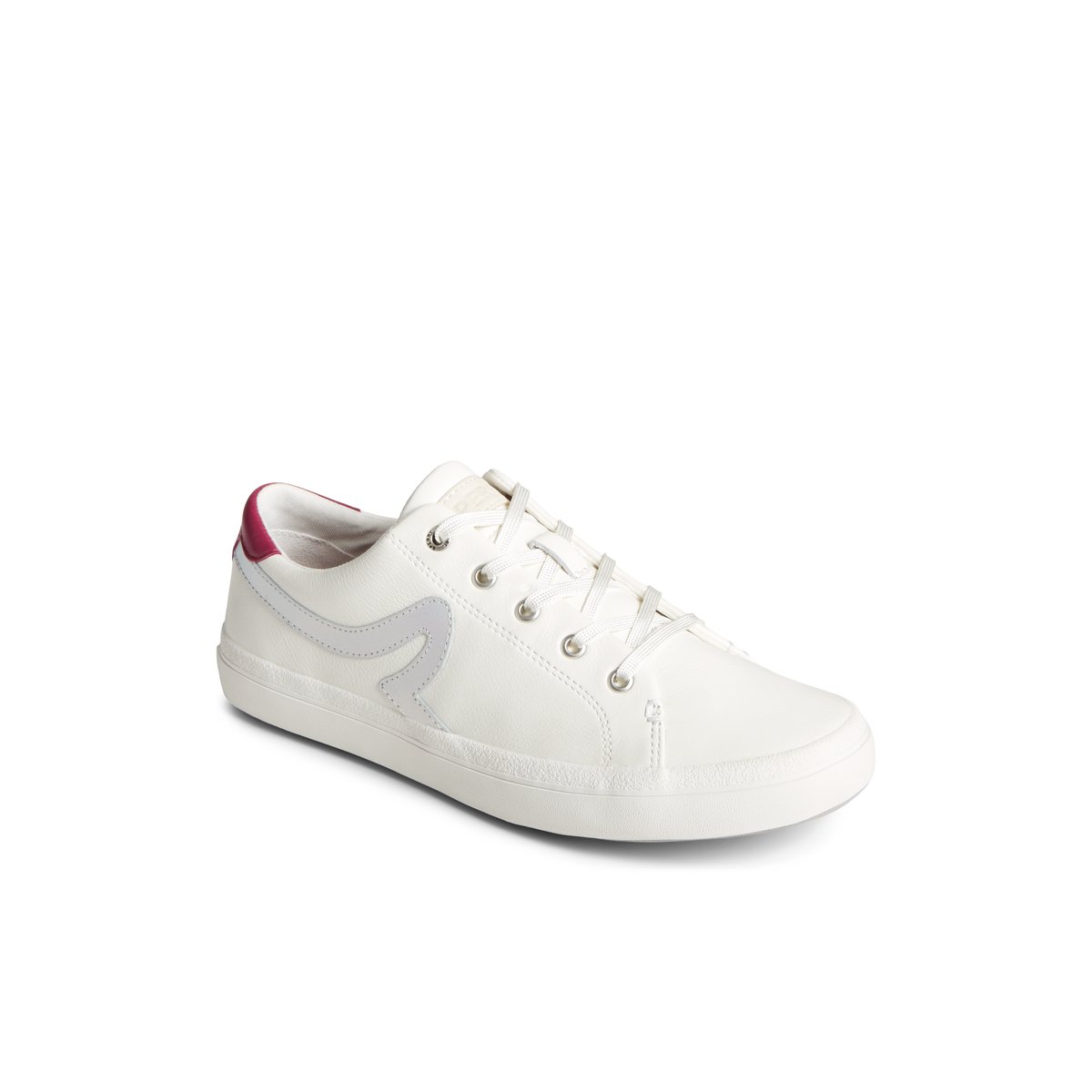 Sperry white shoes leather discount