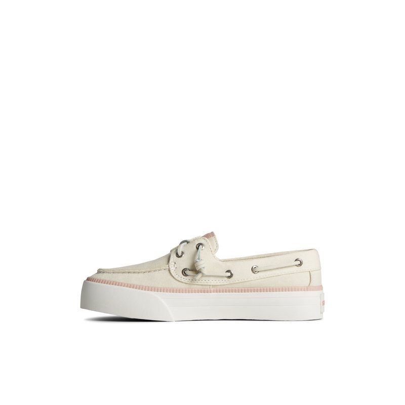 Bahama 3.0 Platform Sneaker White Textile Canvas Women s SeaCycled Sperry Canada