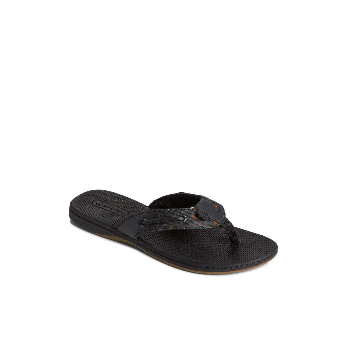 Sperry black flip flops online