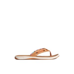 Seafish Leather Flip Flop Medium Beige Women s Sandals Sperry US