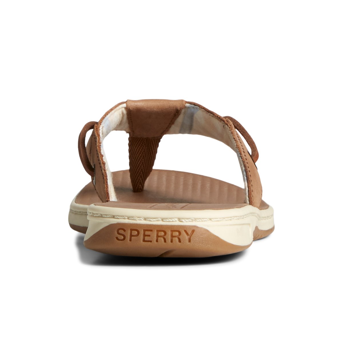 Seafish Leather Flip Flop Dark Beige Women s Sandals Sperry US
