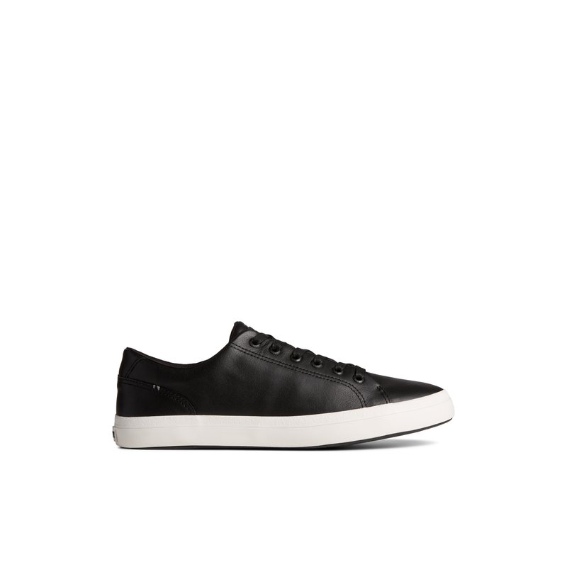Sperry black leather sneakers sale
